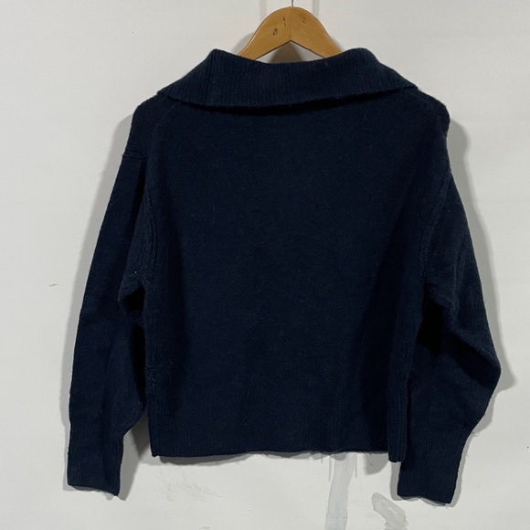 J. Crew merino wool blend women’s Dark Blue Zip-Up Sweater - Picture 4 of 4
